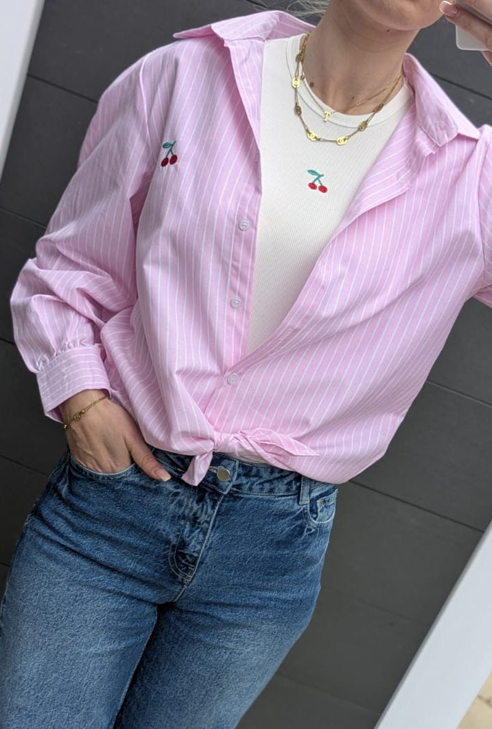 Rosa Bluse mit Top