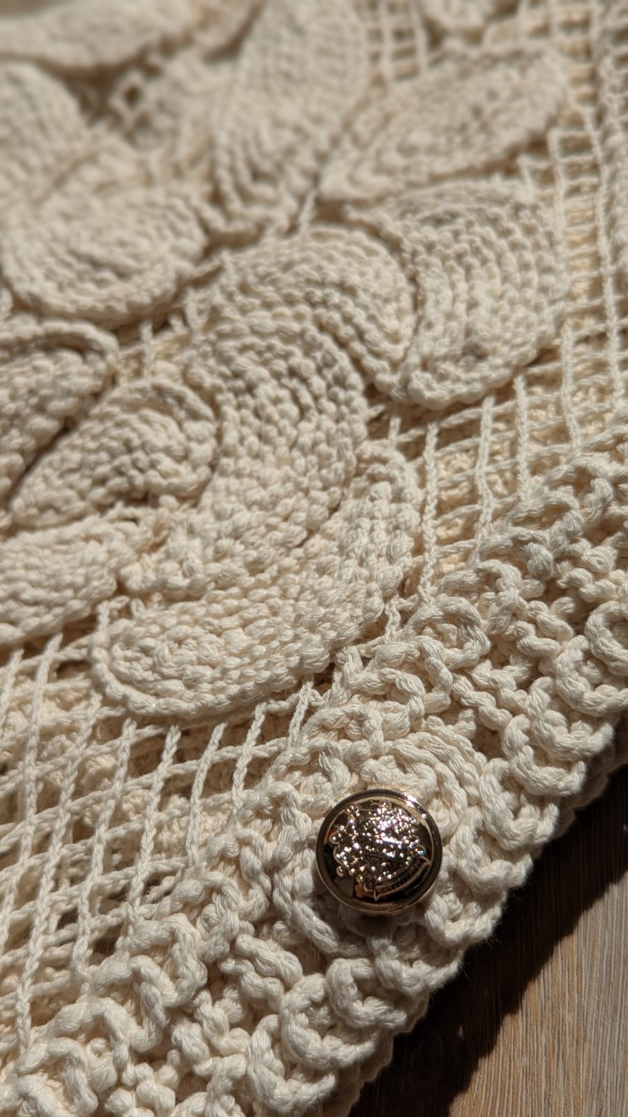 Häkel Strickjacke in Beige