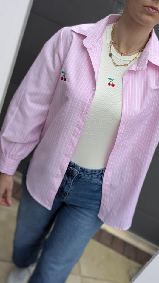 Rosa Bluse mit Top